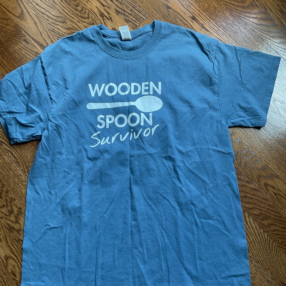 Gildan Blue Short Sleeve Tee Wooden Spoon Survivor